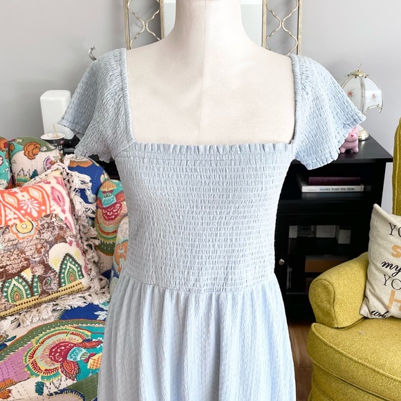 Michael Kors Light Blue Smocked Dress - Picture 3 of 10